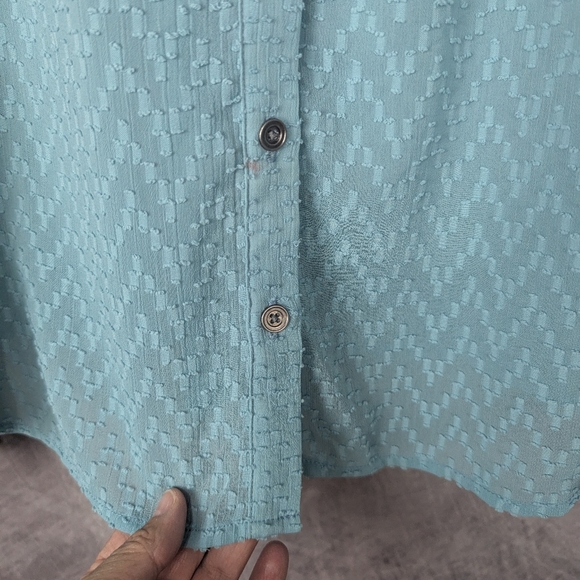 Wrangler Retro Button Down Blouse Light Teal - Picture 7 of 11